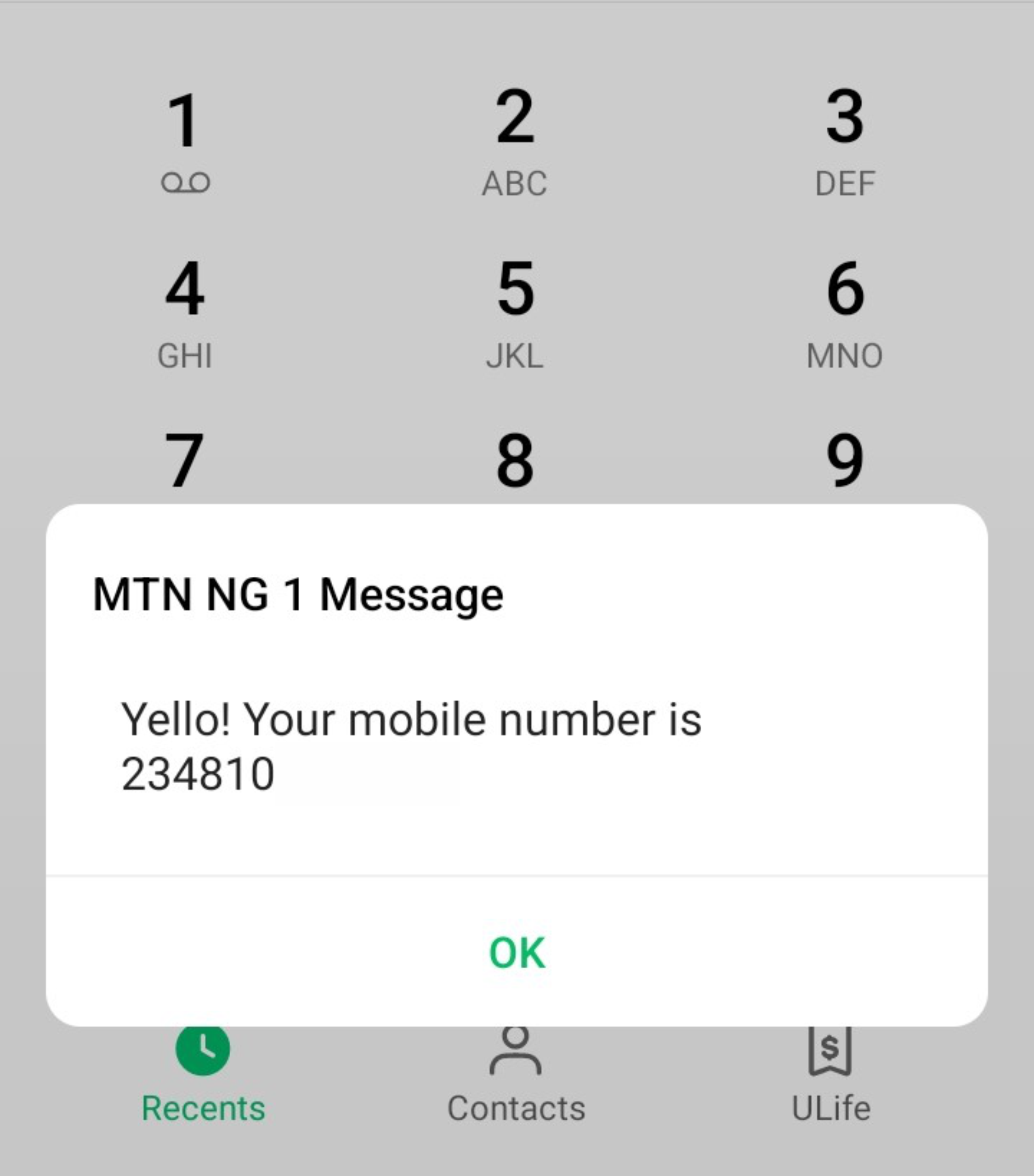 mtn phone number pop-up